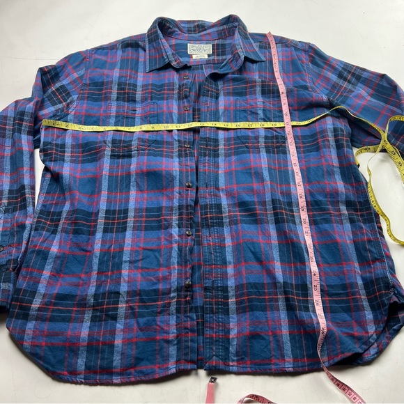 lucky brand men’s cotton blue plaid button down shirt XXL L51-20 - Picture 4 of 6
